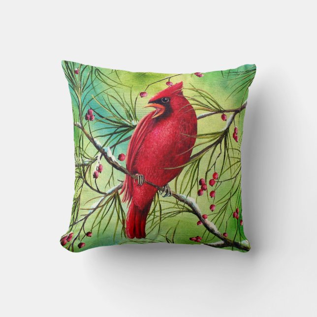 Kardinals-Malereithrow-Kissen Kissen (Vorderseite)
