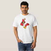 Kardinals-Maskottchen, das Baseball spielt T-Shirt (Vorne ganz)