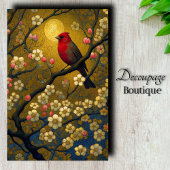 Kardinals Moon Dream Decoupage Seidenpapier