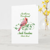 Kardinals-Nord-CarolinaStaats-Vogel Karte (Gelbe Blume)