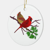 Kardinals-Paare auf einer Niederlassung Keramikornament (Links)