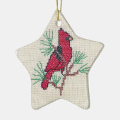 Kardinals-Querstich Keramik Ornament (Links)