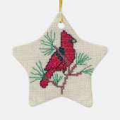 Kardinals-Querstich Keramik Ornament (Hinten)