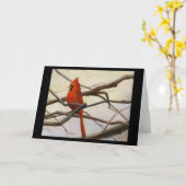 "Kardinals-Rot " Karte (Gelbe Blume)