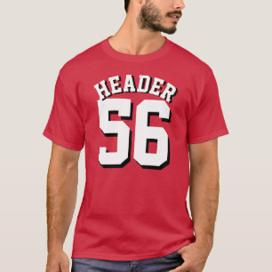 Kardinals-roter u. weißer Sport-Jersey-Entwurf de T-Shirt