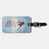 Kardinals-"so geliebtes" Gedicht Gepäckanhänger (Vorderseite horizontal)