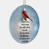 Kardinals-"so geliebtes" Gedicht Keramik Ornament (Rechts)