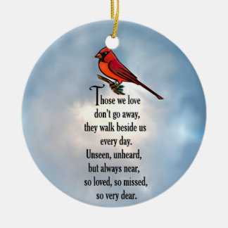 Kardinals-"so geliebtes" Gedicht Keramik Ornament