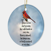 Kardinals-"so geliebtes" Gedicht Keramik Ornament (Links)