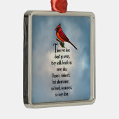 Kardinals-"so geliebtes" Gedicht Silbernes Ornament (Rechts)