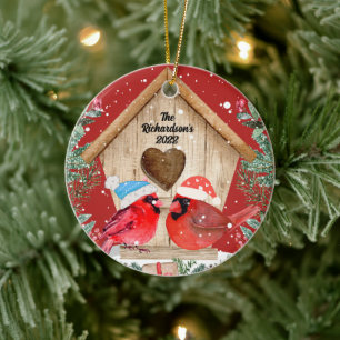 Kardinals Treehouse Personalisierte Keramik Orname Keramik Ornament