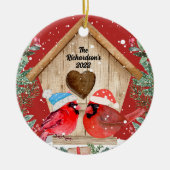 Kardinals Treehouse Personalisierte Keramik Orname Ornament (Vorne)
