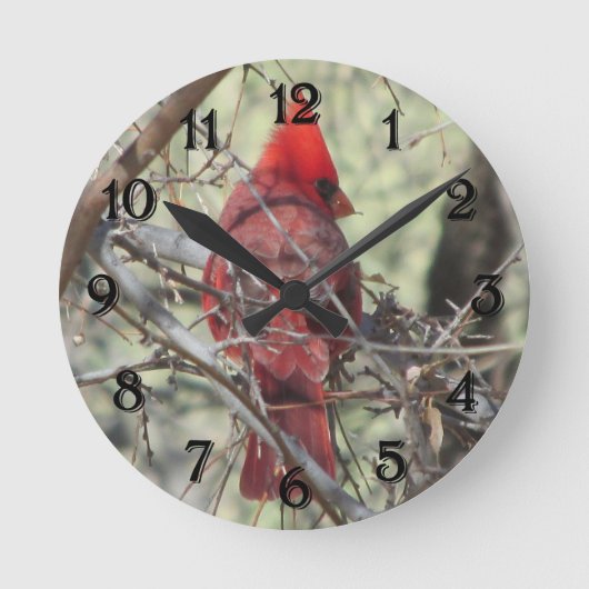 Kardinals-Uhr Runde Wanduhr (Vorderseite)
