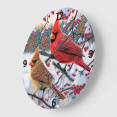 Kardinals und Berries Große Wanduhr (Winkel)
