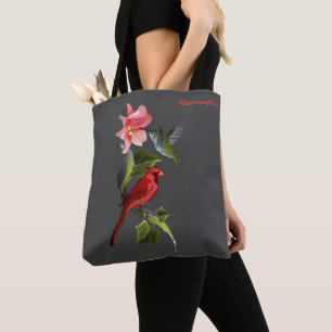 Kardinals-und Kolibri-rosa Lilie personalisiert Tasche