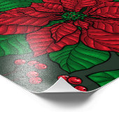Kardinals und Poinsettia for Christmas Fotodruck (Ecke)