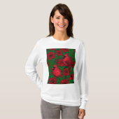 Kardinals und Poinsettia for Christmas T-Shirt (Vorne ganz)
