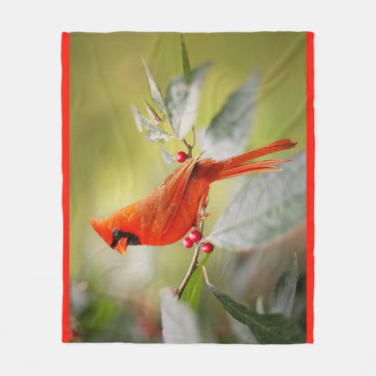 Kardinals-Vogel-Fleece-Decke Fleecedecke (Vorderseite)