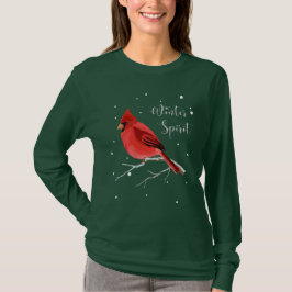 Kardinals-Vogel-Frauen WeihnachtsfeiertagSnowy T-Shirt