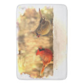 Kardinals-Vögel in den Herbst-Bad-Matten Badematte (Vorderseite Vertikal)
