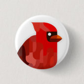 Kardinals-Vogel-Knopf Button (Vorderseite)