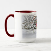 Kardinals-Vogel, Schnee, Winter, Tasse (Links)