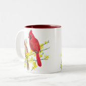 KARDINALS-VÖGEL ZWEIFARBIGE TASSE (Vorderseite Links)