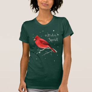 Kardinals-Vogelfrauen WeihnachtsfeiertagSnowy T-Shirt