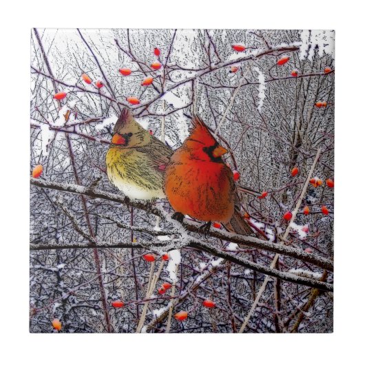 Kardinals-Waldfliese Fliese (Vorderseite)