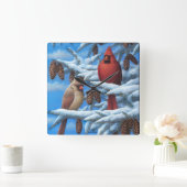 Kardinals Wall Clock Quadratische Wanduhr (Zuhause)