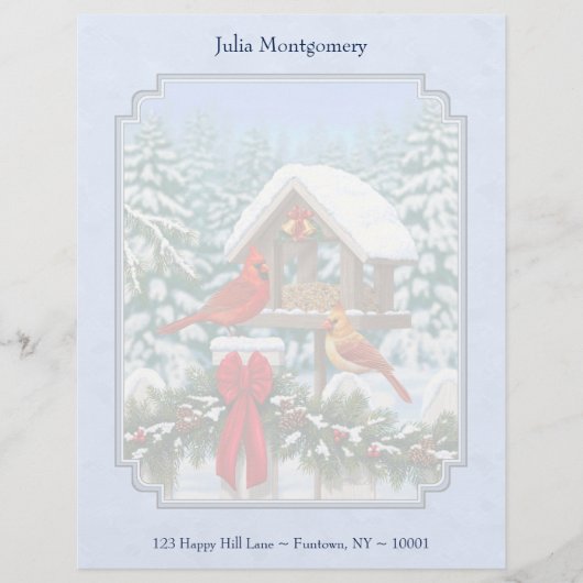 Kardinals Weihnachtsfest Blau Briefkopf (Vorderseite)