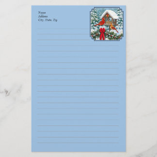 Kardinals Weihnachtsfest Blau Briefpapier