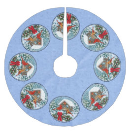 Kardinals Weihnachtsfest Blau Fleece Weihnachtsbaumdecke