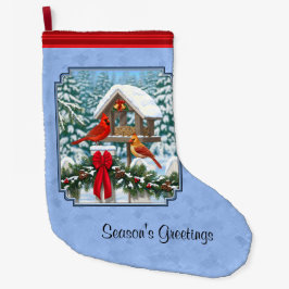 Kardinals Weihnachtsfest Blau Großer Weihnachtsstrumpf