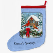 Kardinals Weihnachtsfest Blau Großer Weihnachtsstrumpf (Rückseite)