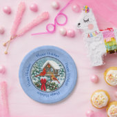 Kardinals Weihnachtsfest Blau Pappteller (Party)