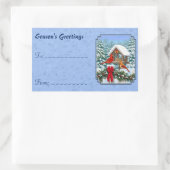 Kardinals Weihnachtsfest Blau Rechteckiger Aufkleber (Tasche)