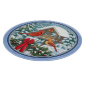 Kardinals Weihnachtsfest Blau Schneidebrett (Ecke)