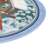 Kardinals Weihnachtsfest Blau Schneidebrett (Ecke)