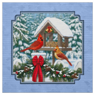 Kardinals Weihnachtsfest Blau Stoff