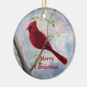 Kardinals-Weihnachtsverzierung Keramikornament (Links)