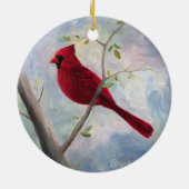 Kardinals-Weihnachtsverzierung Keramikornament (Hinten)