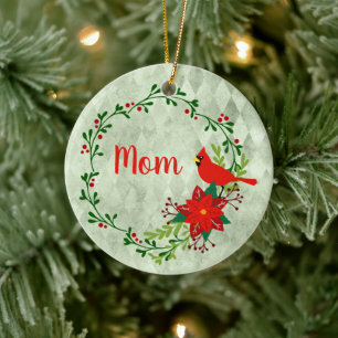 Kardinals Wreath Personalisiert Keramik Ornament