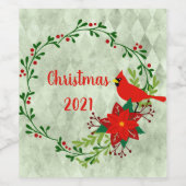 Kardinals Wreath Personalisiert Weinetikett (Einzelnes Label)