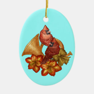 Kardinalshorn-Ornament Keramikornament