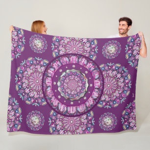 Kardinalsrot Rosace Fleecedecke