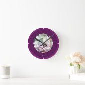 Kardinalsrot Rosace Runde Wanduhr (Zuhause)