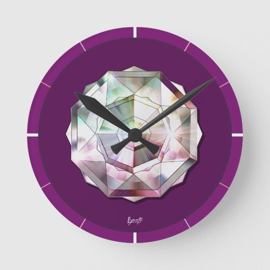 Kardinalsrot Rosace Runde Wanduhr (Vorderseite)
