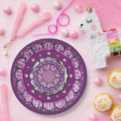 Kardinalsrote Rosette Pappteller (Party)