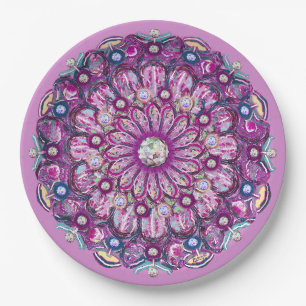 Kardinalsrote Rosette Pappteller